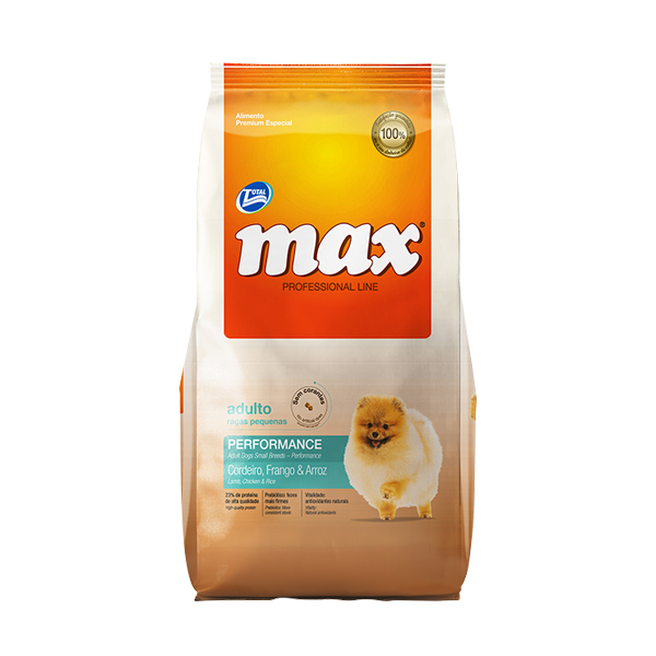 Max Professional Line Performance Adulto Razas Pequeñas Cordero, Pollo & Arroz perro