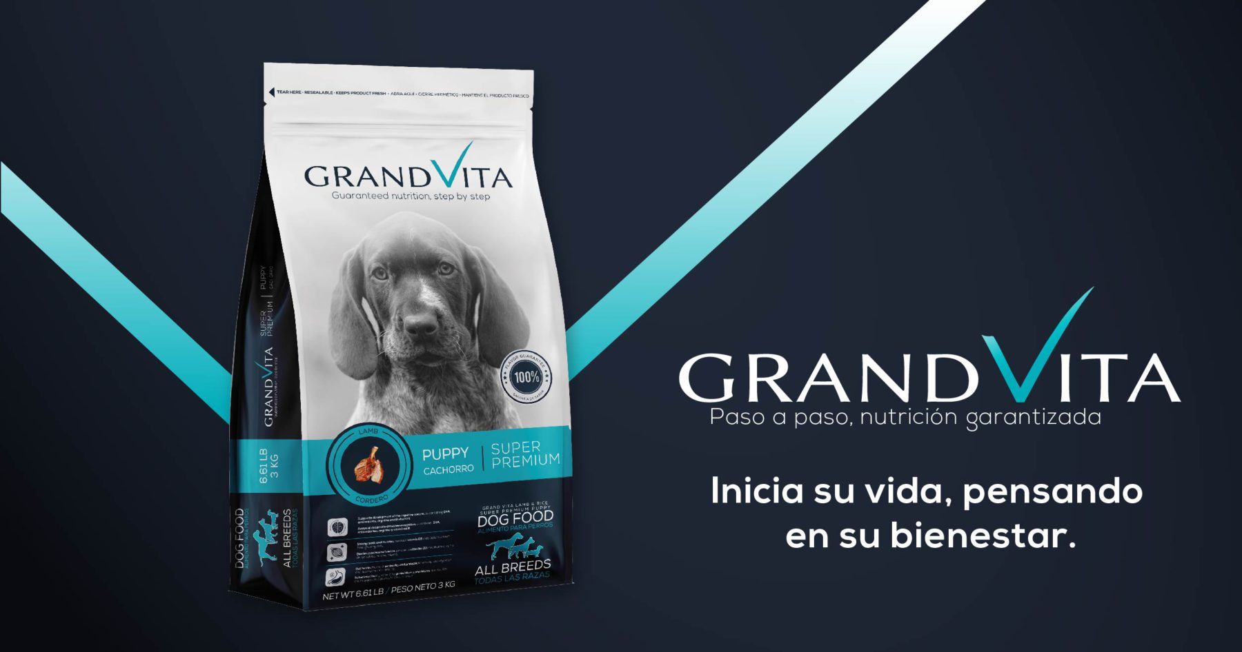 Mejor alimento para cachorros, fórmula GrandVita.