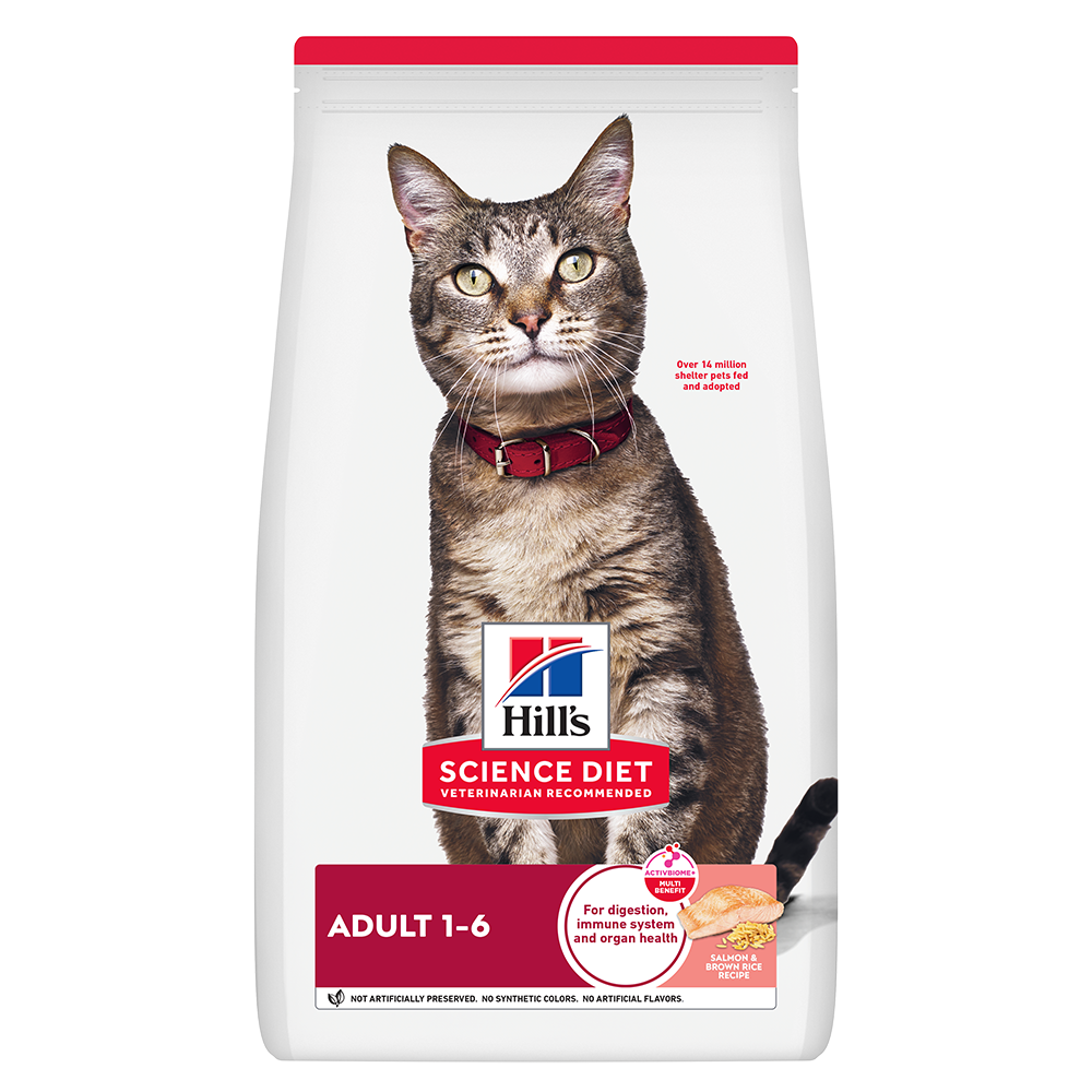 Hill’s Science Diet Adulto, alimento para gatos adultos, salmón y arroz, 1.5 Kg