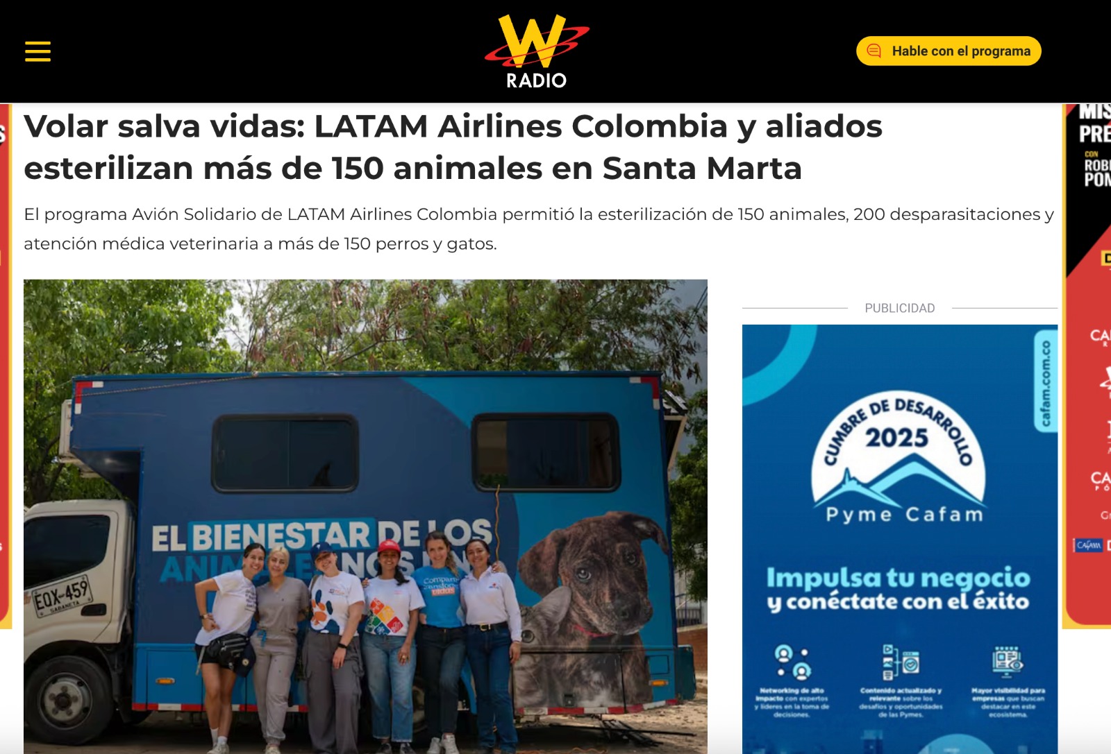 Gabrica | Volar salva vidas: Gabrica y aliados esterilizan más de 150 animales en Santa Marta